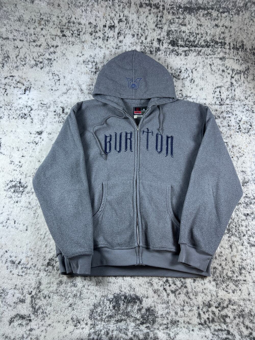 Vintage Burton Snowboards Hoodie Unisex 2XL Gray Fleece Streetwear Sweatshirt